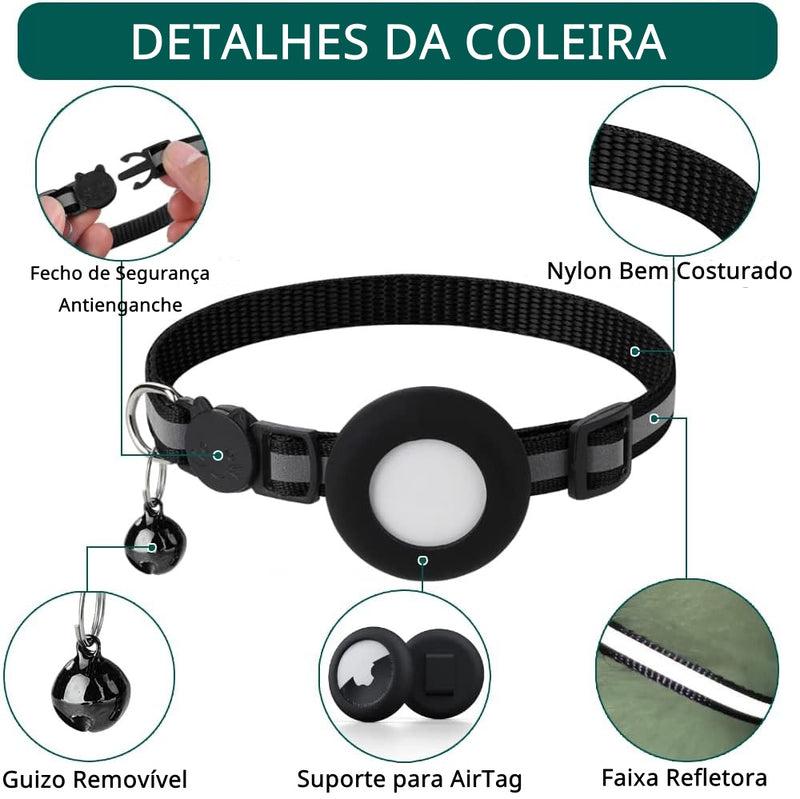 Coleira Rastreadora com Airtag para Gatos