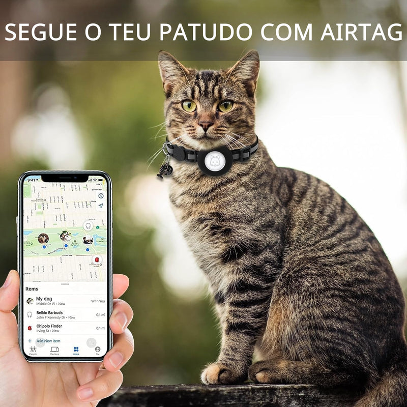 Coleira Rastreadora com Airtag para Gatos